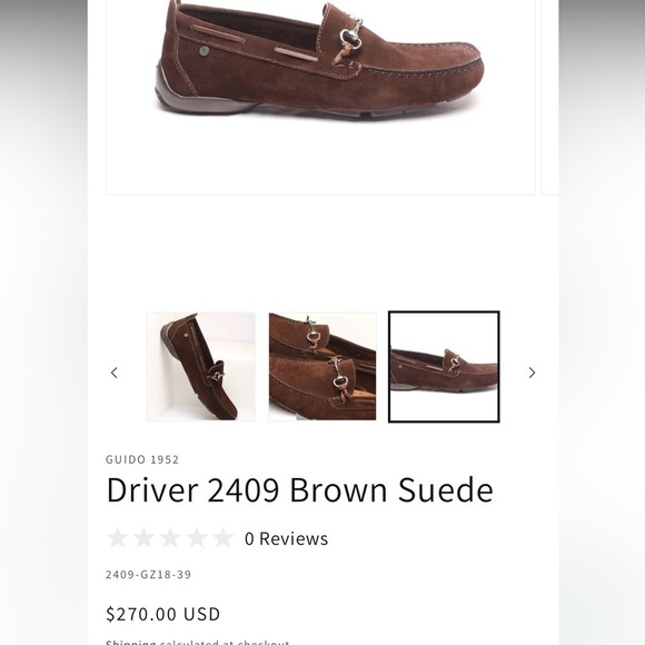 GUIDO driving loafer chocolate brown suede leather 2409 42 / 10 main image 7